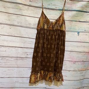 Brown Ruffled Dress